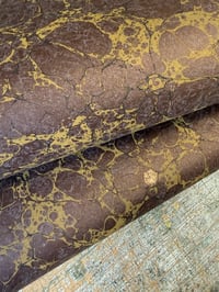 Image 2 of 'Walnut Shimmer' hand marbled paper 