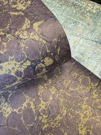 Image 6 of 'Walnut Shimmer' hand marbled paper 