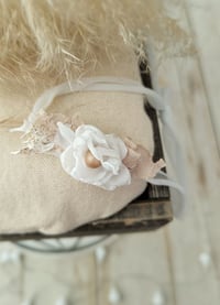 Image 1 of Photo prop | Newborn headband for photoshoot | white and beige