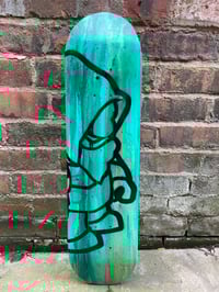 Kid30 - Hand painted skate deck - teal version 1