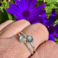 Sterling Silver Stacking Ring with Blue Topaz