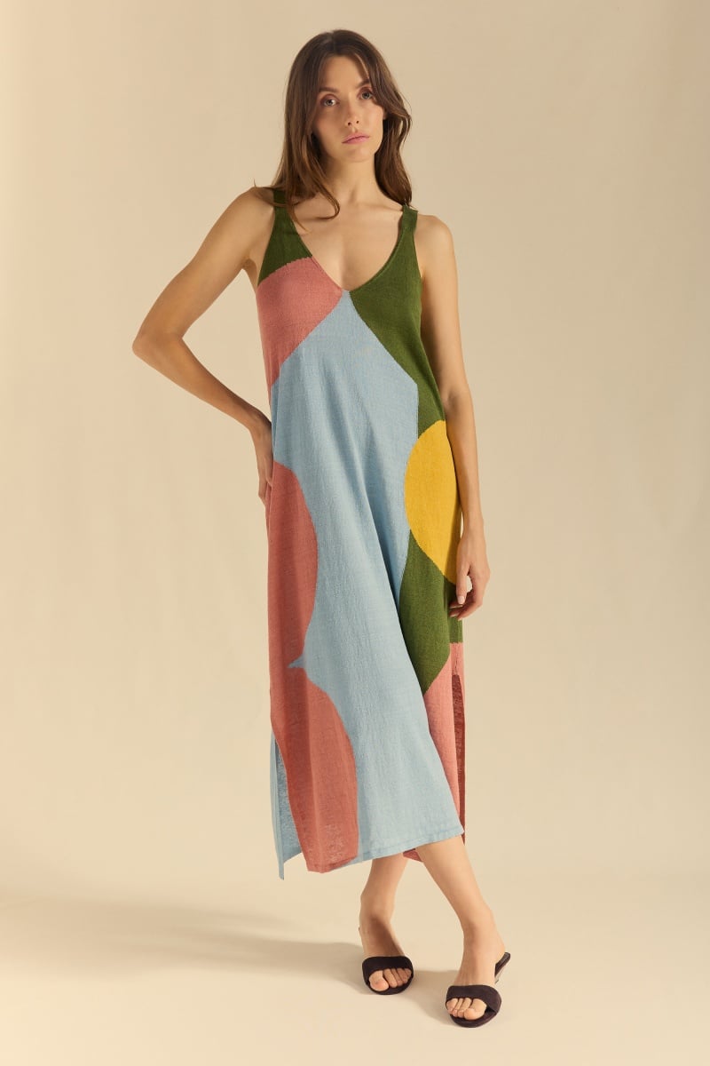 Image of 3-Vestido Intarsia