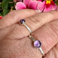 Sterling Silver Stacking Ring with Amethyst