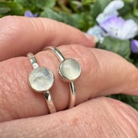 Sterling Silver Stacking Ring with Moonstone