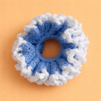 Gros chouchou bleu/blanc