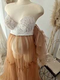 Image 2 of Maternity Photoshoot Dress – Georgina – Light Brown