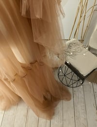 Image 3 of Maternity Photoshoot Dress – Georgina – Light Brown