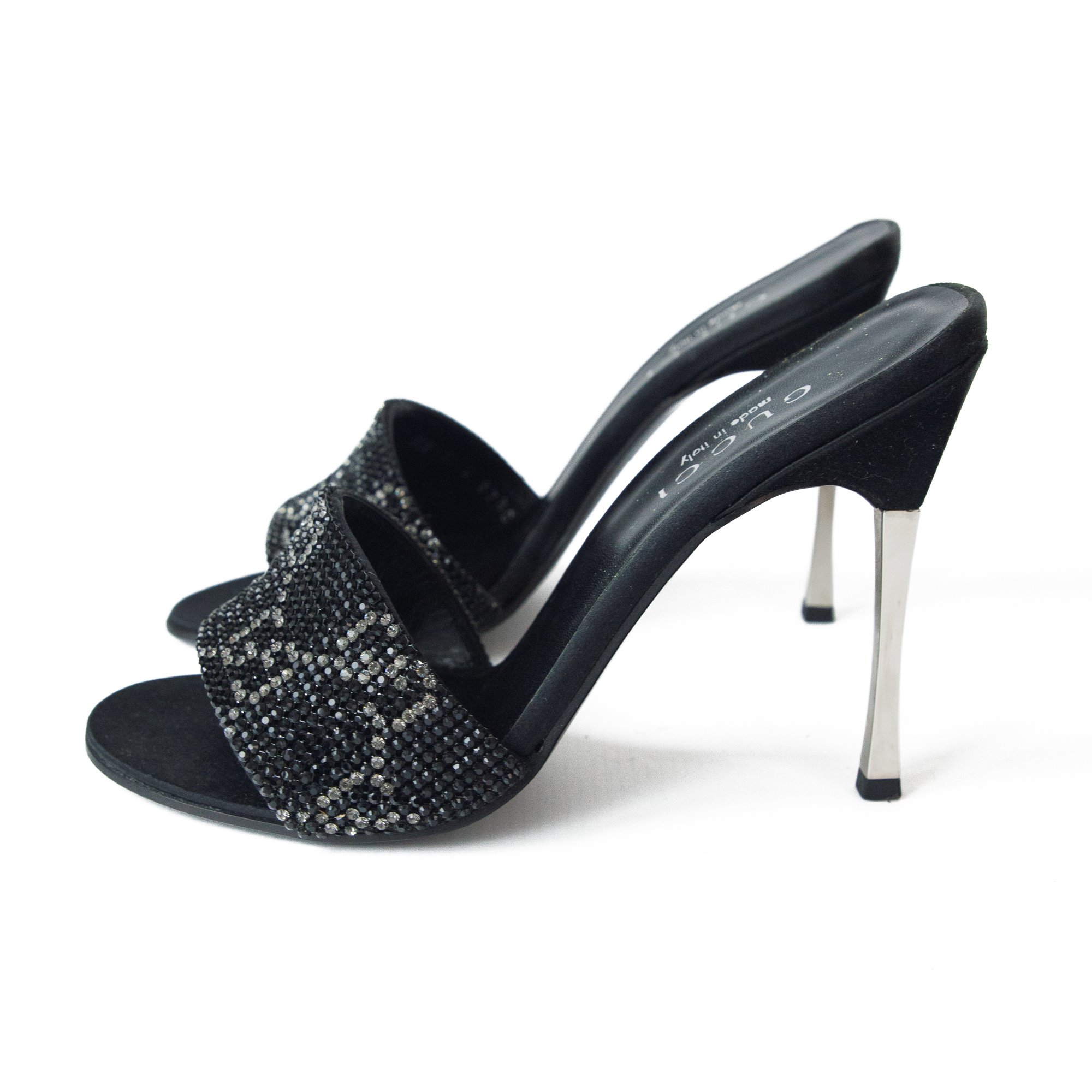 Image of Gucci by Tom Ford 1998 Black Swarovski Crystal Heels