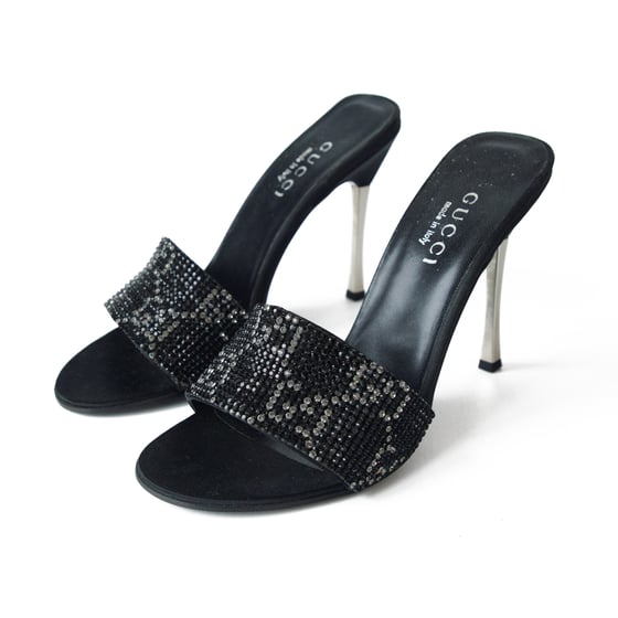 Image of Gucci by Tom Ford 1998 Black Swarovski Crystal Heels
