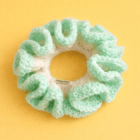 Petit chouchou vert fluo/blanc