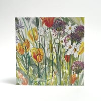Image 1 of Garden Flowers Before the Rain greetings card