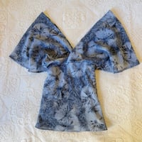 Image 1 of Blue butterfly sleeves top
