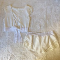 Image 1 of White lace crop top & matching low rise short