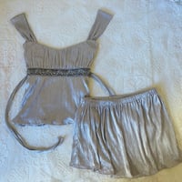 Image 1 of Grey beaded babydoll top & matching skirt
