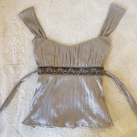Image 2 of Grey beaded babydoll top & matching skirt
