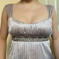 Image 3 of Grey beaded babydoll top & matching skirt