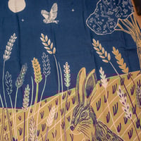 Image 5 of Moonlit Hare Tea Towel by Lily Faith
