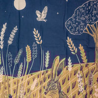 Image 2 of Moonlit Hare Tea Towel by Lily Faith
