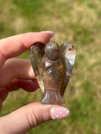 Image 1 of Moss Agate Angel Carving