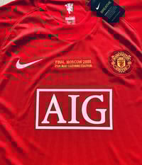 Image 4 of Retro CR7 07/08 UCL Final Man Utd Nike LS Jersey. Match details & patch. Classic Red. Iconic piece.