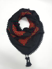 Image 2 of Burnt Orange & Black Keffiyeh (Made in Jordan)