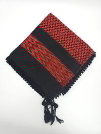Image 3 of Burnt Orange & Black Keffiyeh (Made in Jordan)