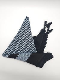 Image 5 of Slivery Blue & Black Keffiyeh (Made in Jordan)