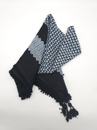 Image 2 of Slivery Blue & Black Keffiyeh (Made in Jordan)