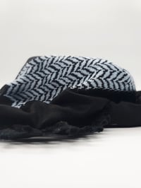 Image 6 of Slivery Blue & Black Keffiyeh (Made in Jordan)