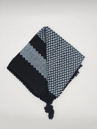 Image 3 of Slivery Blue & Black Keffiyeh (Made in Jordan)