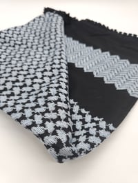 Image 4 of Slivery Blue & Black Keffiyeh (Made in Jordan)