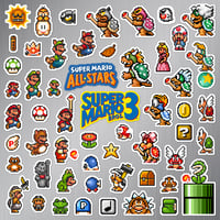 Image 2 of Super Mario Bros. 3 Super Mario All-Stars Sticker/Magnet Sets (55 Pieces)