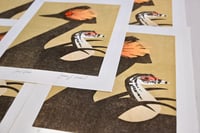Image 3 of Eared Grebe - Limited Edition Lino Print
