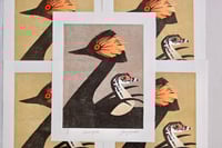 Image 2 of Eared Grebe - Limited Edition Lino Print