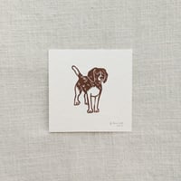 Image 2 of Linocut Print - Beagle - Brown - 5x5 inches