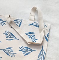 Image 1 of Block Printed Tote Bag - Organic Cotton Canvas - Blue Branches