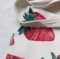 Image 3 of Strawberry Tote Bag - Block Printed - Organic Cotton Canvas