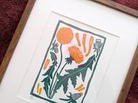 Image 3 of Dandelion Linocut Print - 8x10 inches - Unframed