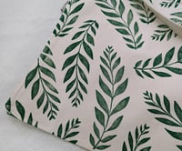 Image 4 of Block Printed Tote Bag - Organic Cotton Canvas - Green Ferns