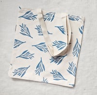 Image 5 of Block Printed Tote Bag - Organic Cotton Canvas - Blue Branches