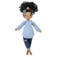 Image 1 of Sienna Handmade Linen Doll (PREORDER - THIS ITEM WILL SHIP ON OR BEFORE JUNE 30TH, 2026)