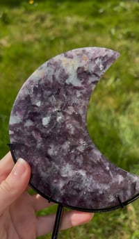 Image 4 of Lepidolite Statement Moon on Stand