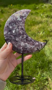 Image 5 of Lepidolite Statement Moon on Stand