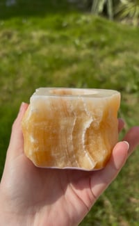 Image 1 of Orange Calcite Tealight Holder