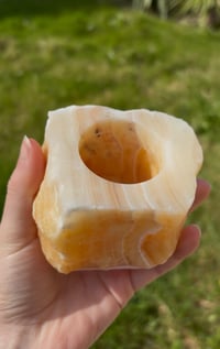 Image 2 of Orange Calcite Tealight Holder