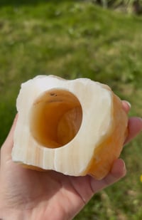 Image 3 of Orange Calcite Tealight Holder