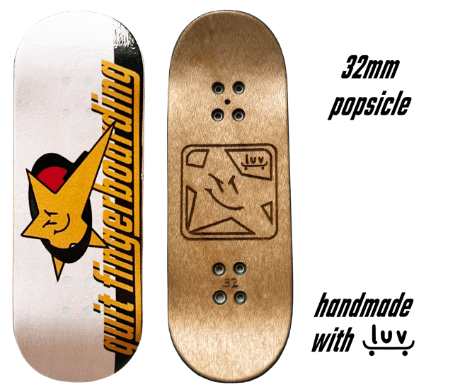 Fingerboard 32mm Popsicle Logo White