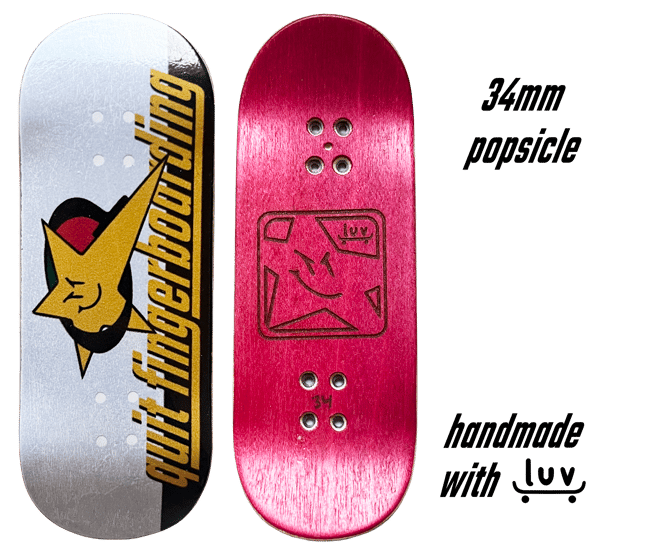 Fingerboard 34mm Popsicle Logo White