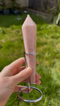 Image 1 of Pink Opal Wand on Stand