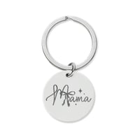 Image 2 of Mama Stainless Steel Round Keychain (Engraving)